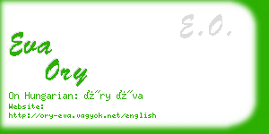 eva ory business card